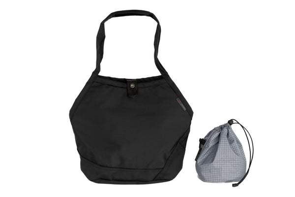 A Swift in Black Ballistic with Northwest Sky (light grey with white grid) 200 Halcyon interior and Yarn Stuff Sack.